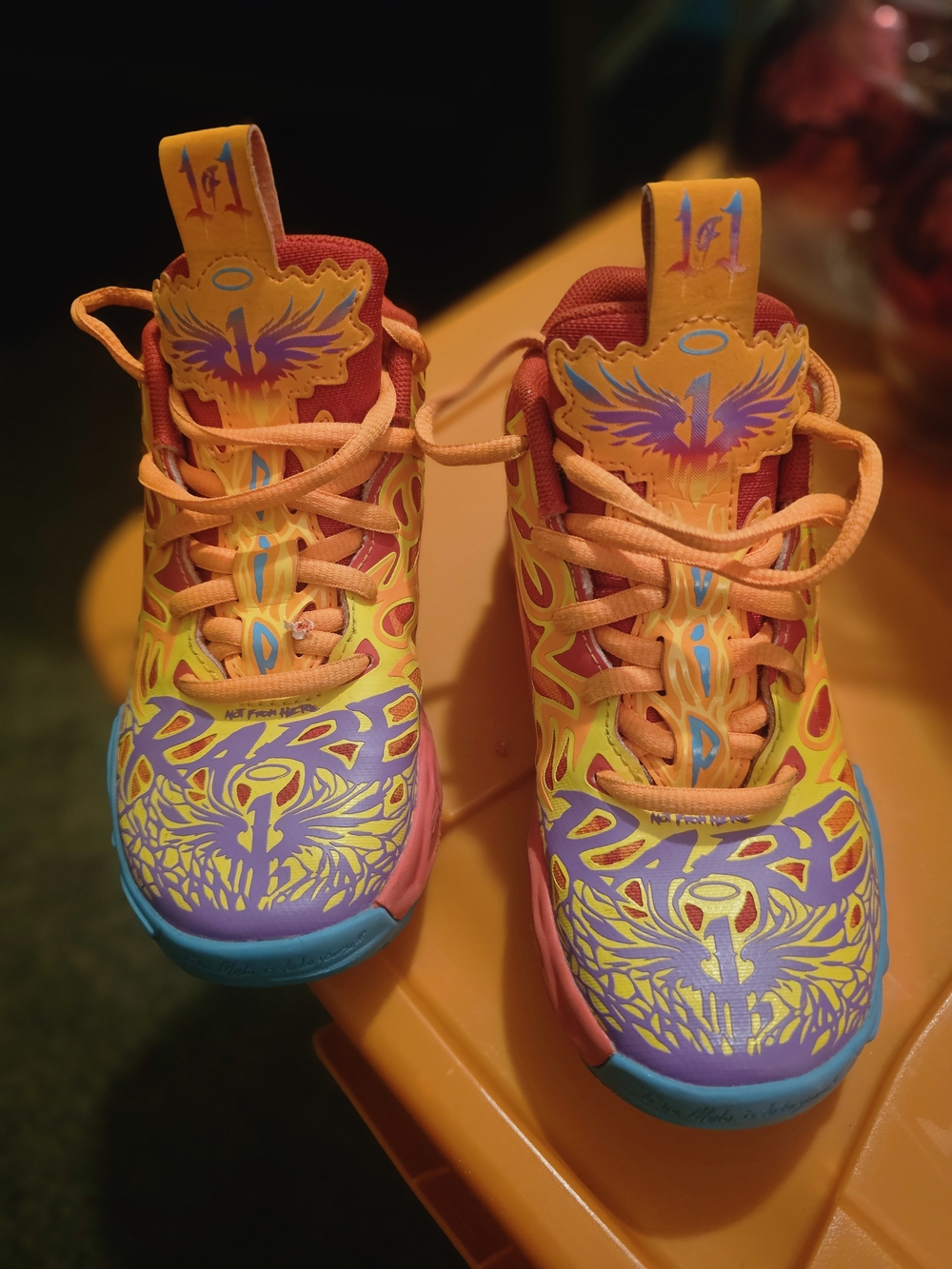 Puma Kids Orange / Purple / Blue Graphic Athletic Sneakers